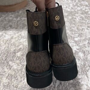 BRAND NEW Michael Kors Signature Logo Lace- Up Boots
